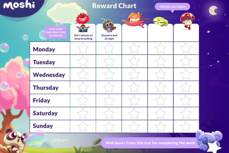 How to make a reward chart for kids (plus a free printable Moshi template)