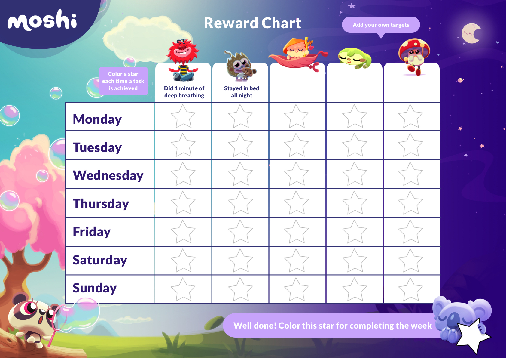 Reward Chart Template Printable Free