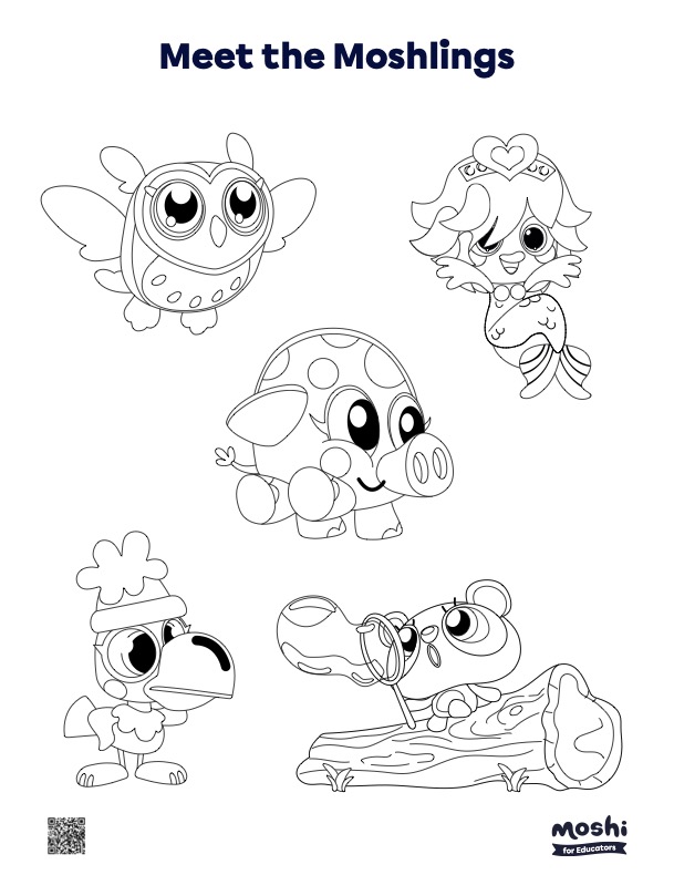 Meet the Moshlings Coloring Sheets